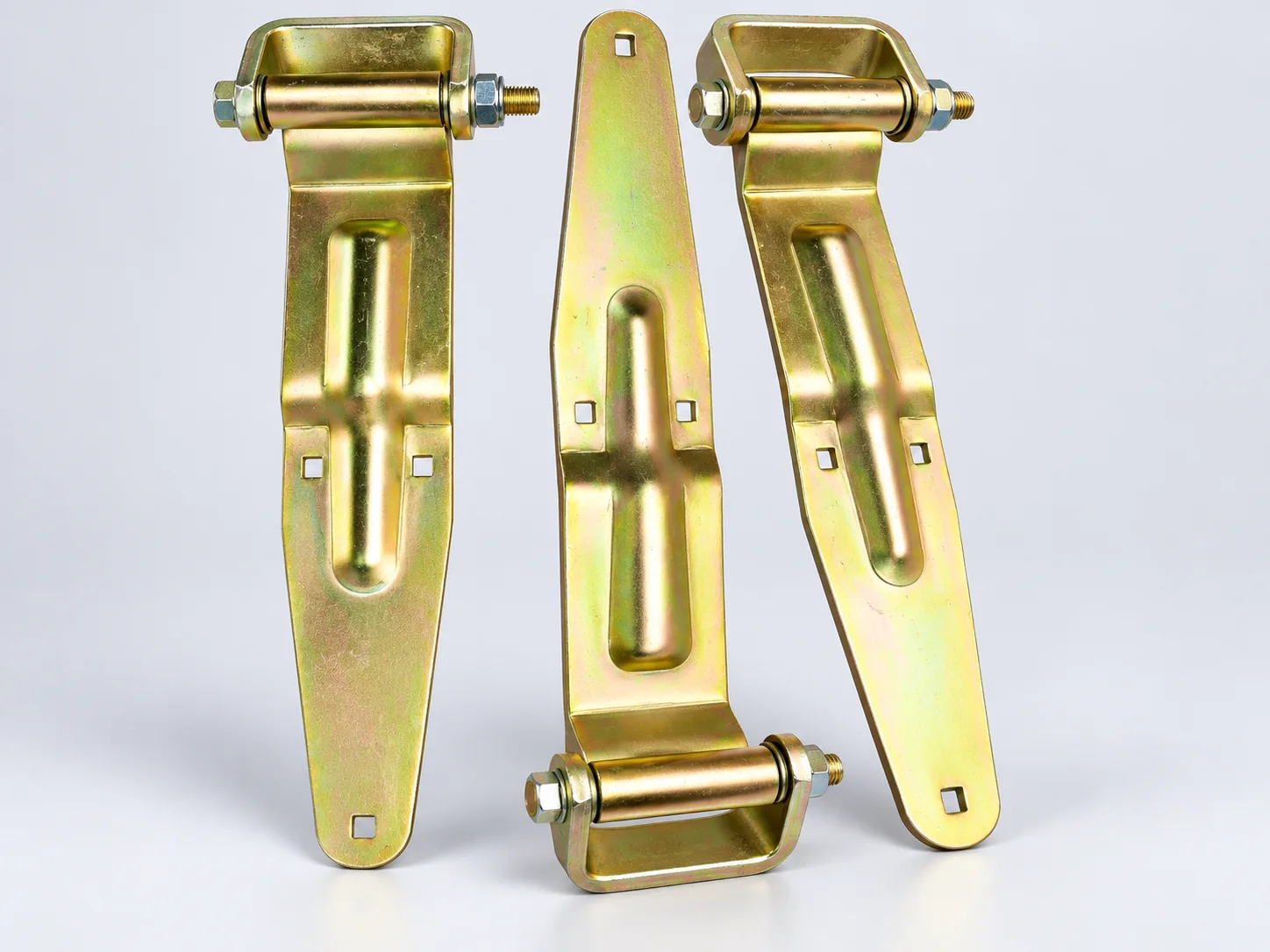 MS plated hinges · 13″